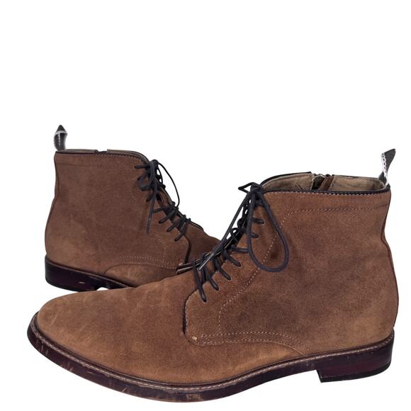 2020s ALDO Brown Suede Chukka Ankle Boots Men’s Size 12 Side Zip Lace Up main image 12